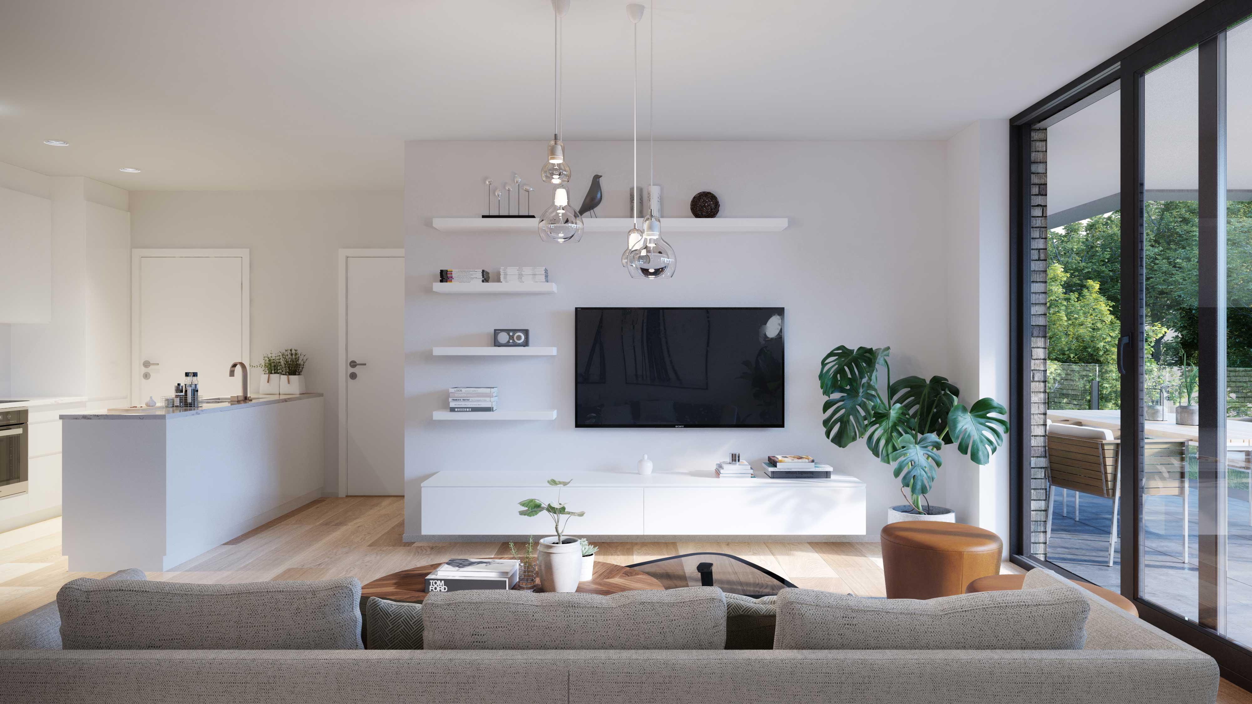 Interieur woonkamer appartement project Jabit\\\'O