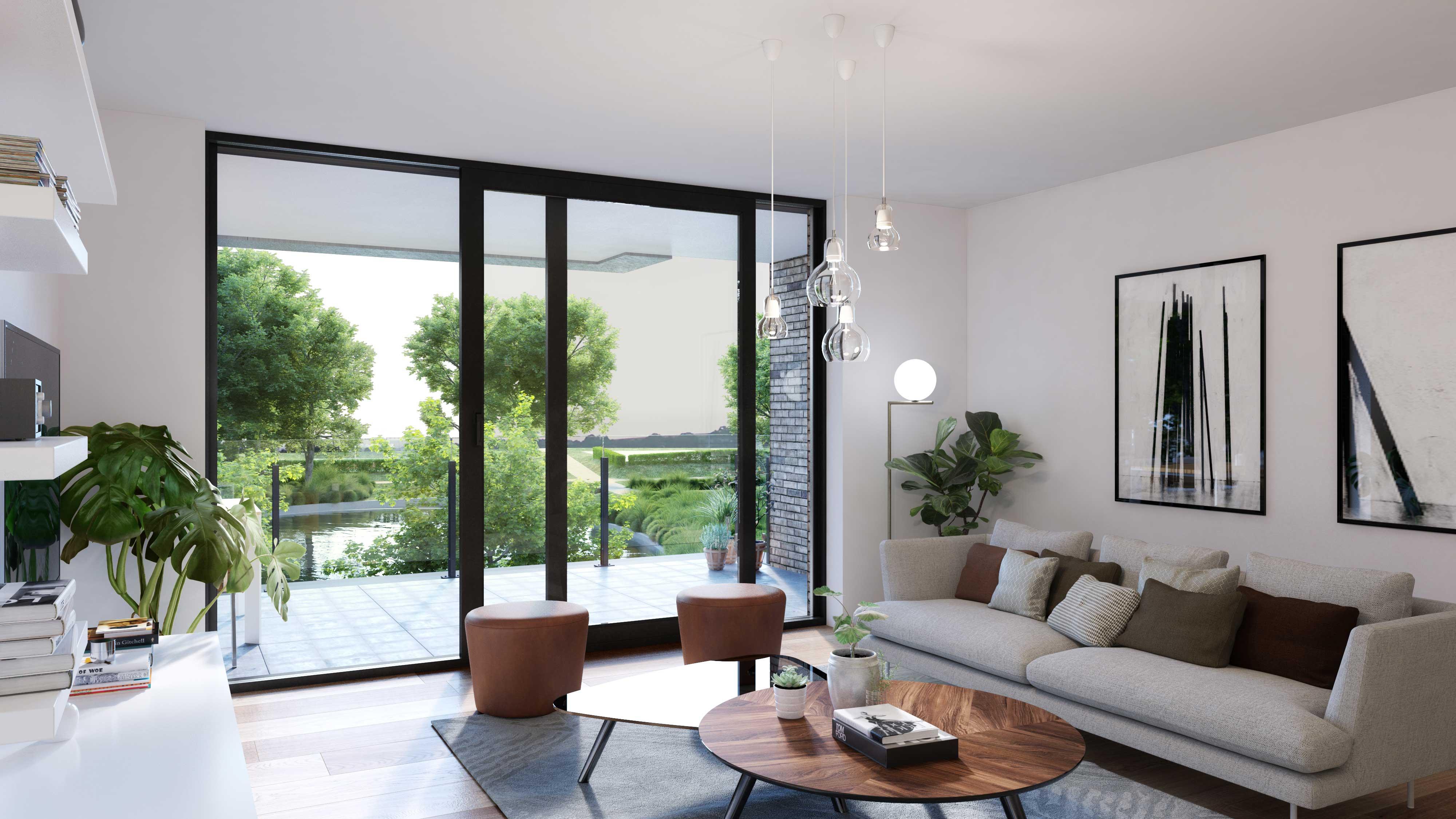 Interieur woonkamer appartement project Jabit\\\'O