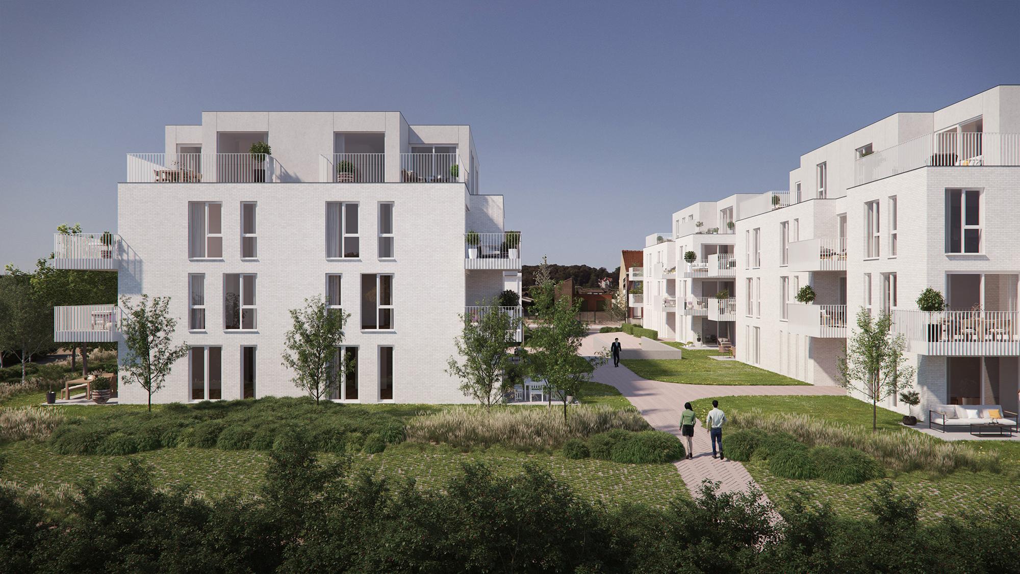 Residentie project Minerals met mensen die op wandelpad lopen