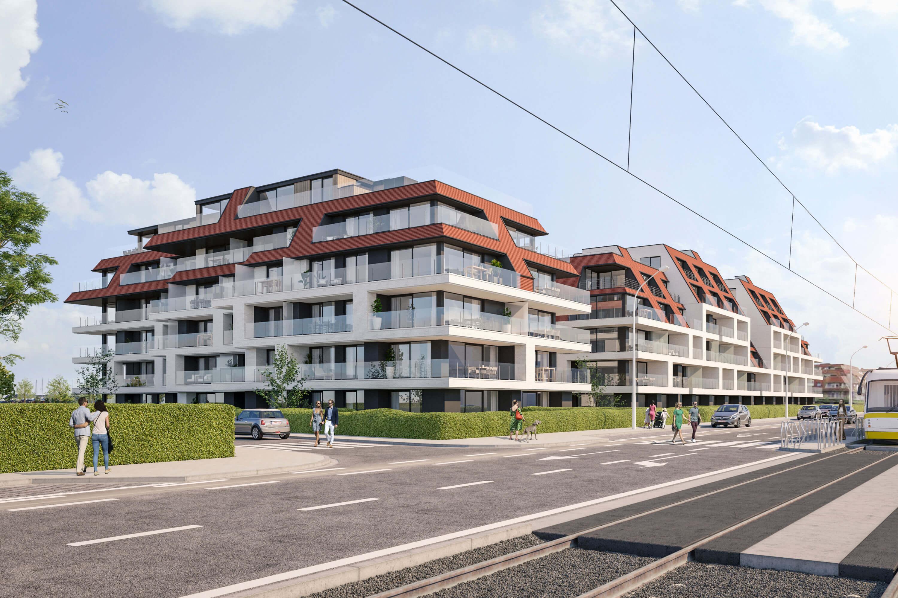 Appartementsgebouwen project Jan Turpin straatkant