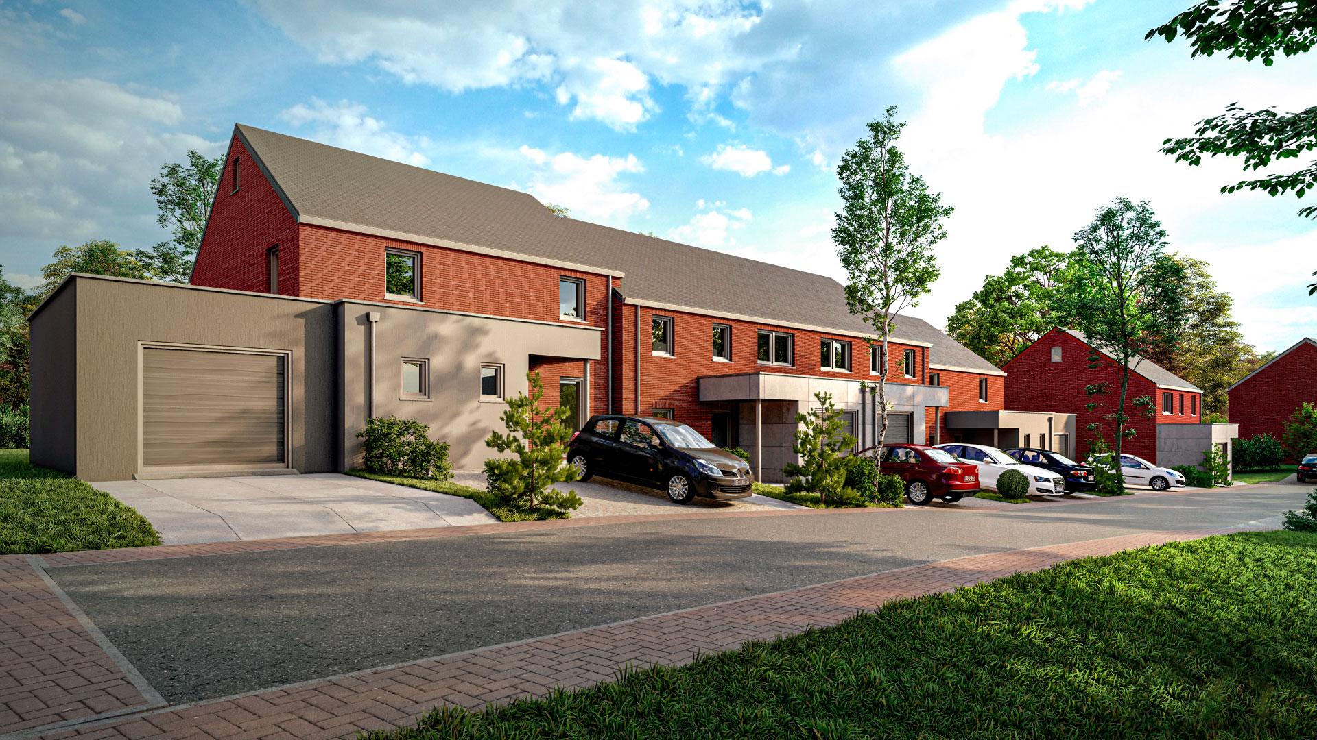 Straatfoto voorgevel woningen project Stellar 